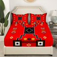 thumbnail image 3 of Erosebridal Green Aztec Full Sheet Sets,Hippie Boho Bedding Full Size,4pcs, 3 of 7