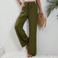 thumbnail image 2 of FAIWAD Womens Wide Leg Palazzo Pants Spring Summer High Elastic Waist Loose Casual Flowy Pants with Pockets, 2 of 7