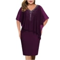 thumbnail image 2 of Meichang Robes Formelles pour Femmes Invitées de Mariage Robe Midi Grande Taille Robes en Chiffon Robe de Soirée Robe de Bal Élégante Robes à Col en V, 2 of 5