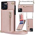 thumbnail image 2 of Wallet Case for iphone PU Zipper Wallet Smartphone Case with Card Holder & Shoulder Strap, 2 of 2