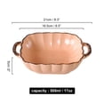 thumbnail image 3 of Qeeadeea Rectangular Lasagne Pan With Handle, Small Ceramic Bakeware Pan For 1 Person, Porcelain Baking Dish Oven Proof-Pink-21x16.5x5cm, 500ml, 3 of 7