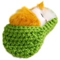 thumbnail image 2 of Sleeping Cat Toy Small Cat Stuffed Animal Plush Toy Kitten(Cat in Random Color)Green, 2 of 6