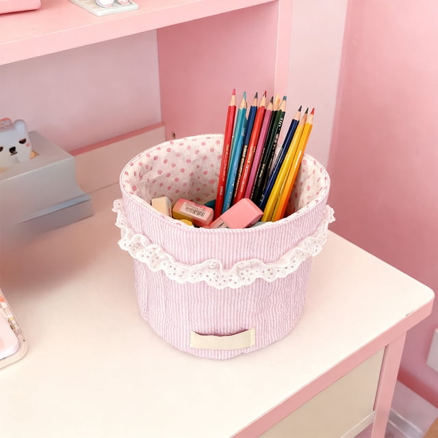 Panier de Rangement Pliable en Tissu pour Bureau, Organiser de Petits Articles et des Cosmétiques