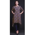 thumbnail image 3 of Bimba Kurti Asymétrique à Imprimé Floral de Roses Grandiflora Bleues pour Femmes, Robe d'Été Indienne Tunique, Moyen, 3 of 6