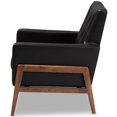 thumbnail image 4 of Baxton Studio Perris Fauteuil Lounge en Similicuir Noir et Noyer, 4 of 9