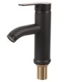 thumbnail image 1 of HEALEEP Robinets pour Lavabo de Salle de Bain Robinet à une Poignée Noir 1 Ensemble, 1 of 7