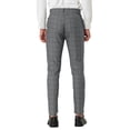 thumbnail image 3 of INSPIRE CHIC Men's Plaid Slim Fit Flat Front Dress Pants with Pockets 30 Gray, 3 of 7