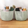 thumbnail image 4 of Plastic Storage Basket,Small Storage Basket Imitation Rattan Desktop Storage Basket Plastic Storage Basket Indoor Storage Basket Toiletries Storage Basket Large Storage Baskets, 4 of 7