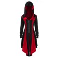 thumbnail image 1 of IROINID Manteau Long Confortable pour Femmes Manteau Contrasté à Manches Longues, Rouge, 1 of 6