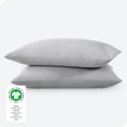 thumbnail image 3 of Bare Home Percale Weave Pillowcase Set - 300 Thread Count - 100% Organic Cotton - Standard, Light Gray, 3 of 4