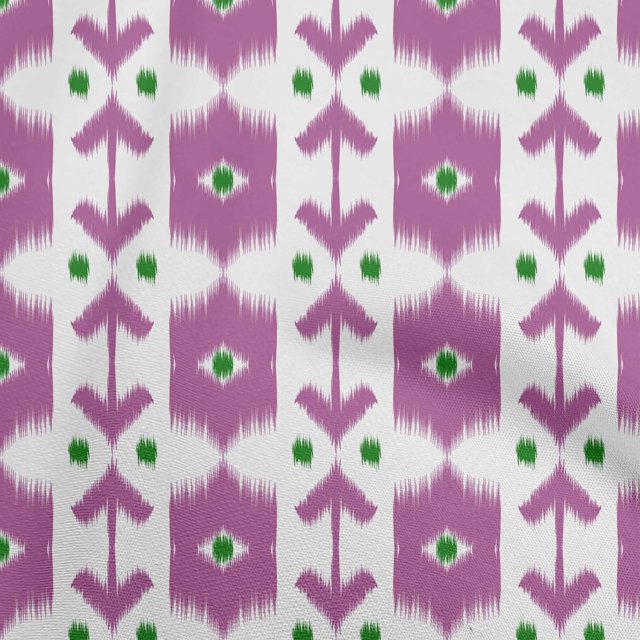 oneOone Coton Flex Rose Tissu Ikat Robe Tissu Tissu Imprimé par la Cour 40 Pouces de Large