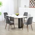 thumbnail image 2 of HOMCOM Ensemble de 4 Chaises de Salle à Manger, Chaise d'Appoint en Velours, Gris Foncé, 2 of 10