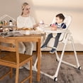 thumbnail image 2 of Babyjoy Chaise Haute pour Bébé 4-en-1 Pliable, Hauteur Réglable, Chaise d'Alimentation avec Roues, Beige, 2 of 7