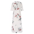 thumbnail image 4 of EQWLJWE Robe pour Femmes Liquidation Mode Robe Décontractée pour Femmes Printemps et Été Col en V Manches Trois-Quarts Robe Imprimée Robes pour Femmes Grande Taille, 4 of 6