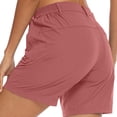 thumbnail image 3 of Olyvenn Shorts de Randonnée pour Femmes avec Poches à Glissière Été Décontracté Léger Short Athlétique Extérieur Course Entraînement Shorts Rouge Melon D\'eau TTG, 3 of 8