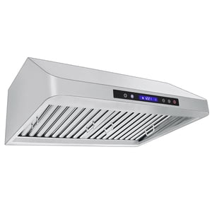 PROLINE 36-Inch Hotte professionnelle de la gamme de hotte, qualité commerciale, ducté, 900 CFM, Acier inoxydable, LED Lumières, LCD Contrôle du toucher, ULTRA-QUIET Moteur à explosion, 6 Vitesse, PLJW 120.36, Hotte de cuisine