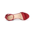 thumbnail image 4 of BLISSFUL STEP Women's Shoes Ankle Strap Block Heel Buckle Open Toe Sandals Red 7.5, 4 of 8