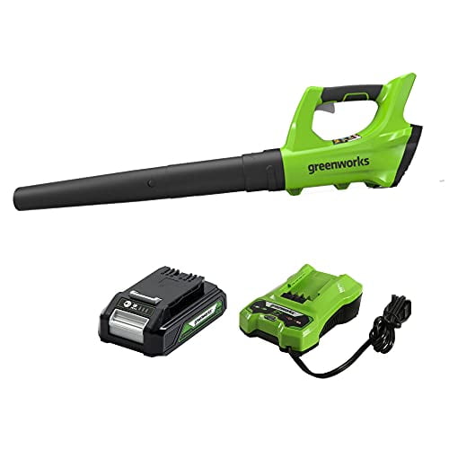 Greenworks 24V 330 CFM Cordless Leaf Blower, 2.0 AH Battery and Charger Included