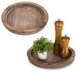 thumbnail image 1 of Versatile Circular Design Multipurpose Decorative Tray, Handcrafted Distressed Finish For A Timeless Farmhouse Feel, 1 of 6