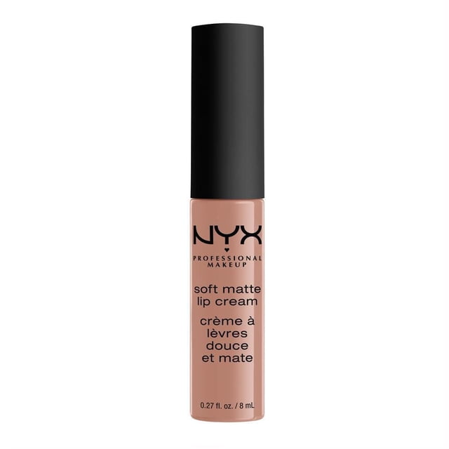 NYX Professional Makeup Crème à Lèvres Mate Douce en beige nude avec Capuchon Noir Mat, Présentant une Formule Crémeuse et Légère Qui Offre une Finition Mate Hautement Pigmentée dans un tube Transparent de 8 ml, Idéale pour une Couleur des Lèvres Douce et durable.