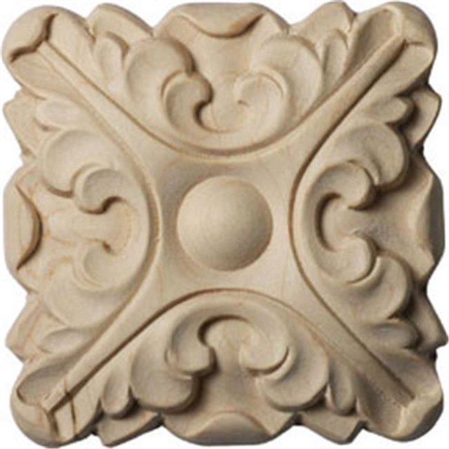 Ekena Millwork ROS03X03ACMA 3.5 in. W x 3.5 in. H x .62 in. P Acanthus Rosette- Maple- Architectural Accent