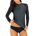 thumbnail image 1 of Charmo Women's UPF 50+ Rash Guard Long Sleeve Swimwear Athletic Shirt Rashguard Top, 1 of 7