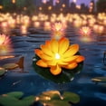 thumbnail image 1 of EGNMCR Water Sensing Lotuse Pool Lamp Floating Lotuse Pool Lamp Water Sensing Floating Pool Lamp LED Floating Solar Pool Lamp Diwali Festival Blessing River Lantern Solar light, 1 of 6