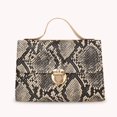 thumbnail image 4 of Vintage Snake Print Shoulder Bag Small PU Chain Crossbody Handbag (Beige), 4 of 7