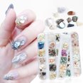 thumbnail image 2 of Thinsony Natural Conch Chip Nail Sticker Set High Brightness Nail Decals Kit Manicure Beauty Supplies 1 1Set, 2 of 6