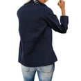 thumbnail image 2 of Innerwin Veste Militaire à Revers pour Femmes Automne Couleur Unie Ajustée Bleu Foncé 4TG, 2 of 8