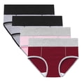 thumbnail image 1 of Women's High Absorbency Period Cotton Underwear Heavy Flow Leakproof Panties Reusable Postpartum Panties(Plus Size 4 Pack), 1 of 7