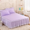 thumbnail image 1 of kurtrusly Elegant Princesses Bed Skirt Durable And Beautiful For Anywhere Easy To Clean Ruffled Bed Skirt purple, 1 of 6