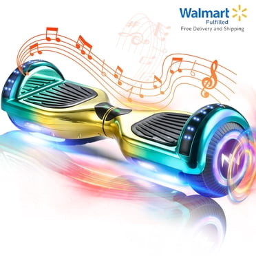 WEELMOTION 6.5" Chrome Lemon Hoverboard for Kids & Adults, UL 2272 Certified Self-Balancing Scooter with Bluetooth Music Speaker, Shining All-Terrain Wheels, Vibrant LED Lights & Free Hoverboard Bag