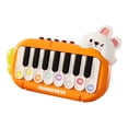 thumbnail image 1 of Toddler Educational Keyboard Toy Animals Theme Lights Music 5 Instrument Modes Portable Mini Piano In Orange 6.3X3.9X1.18 Inches 0-3 Years Sensory Play Orange, 1 of 5