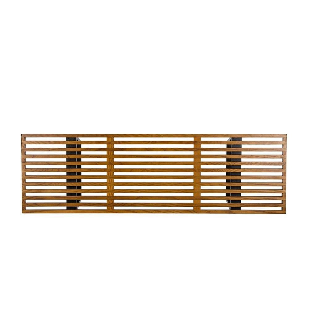 Modern Manufactured Wood Bench In Walnut, Minimalist Luxury Wood Bench  Living Room Longe