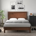thumbnail image 4 of Gymax Full Size Bed Frame Platform Slat High Headboard Bedroom Rubber Wood Leg Walnut, 4 of 10