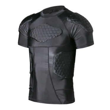 Padded Compression Shirt Protective Top Rib Chest Protector for Rugby Football Paintball Baseball Basketball