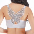 thumbnail image 5 of JUNWELL Women‘s Sexy Plus Size Wire Free Bra Solid ColorPush Up Front Close Butterfly Backless Breathable Lingerie, 5 of 5
