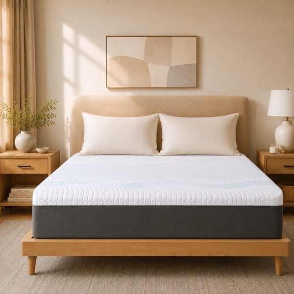 Queen Mattress, GELBIY 10 inch Gel Memory Foam Mattress in a Box, Pressure Relief, Medium-Firm, CertiPUR-US Certified and No Fiberglass