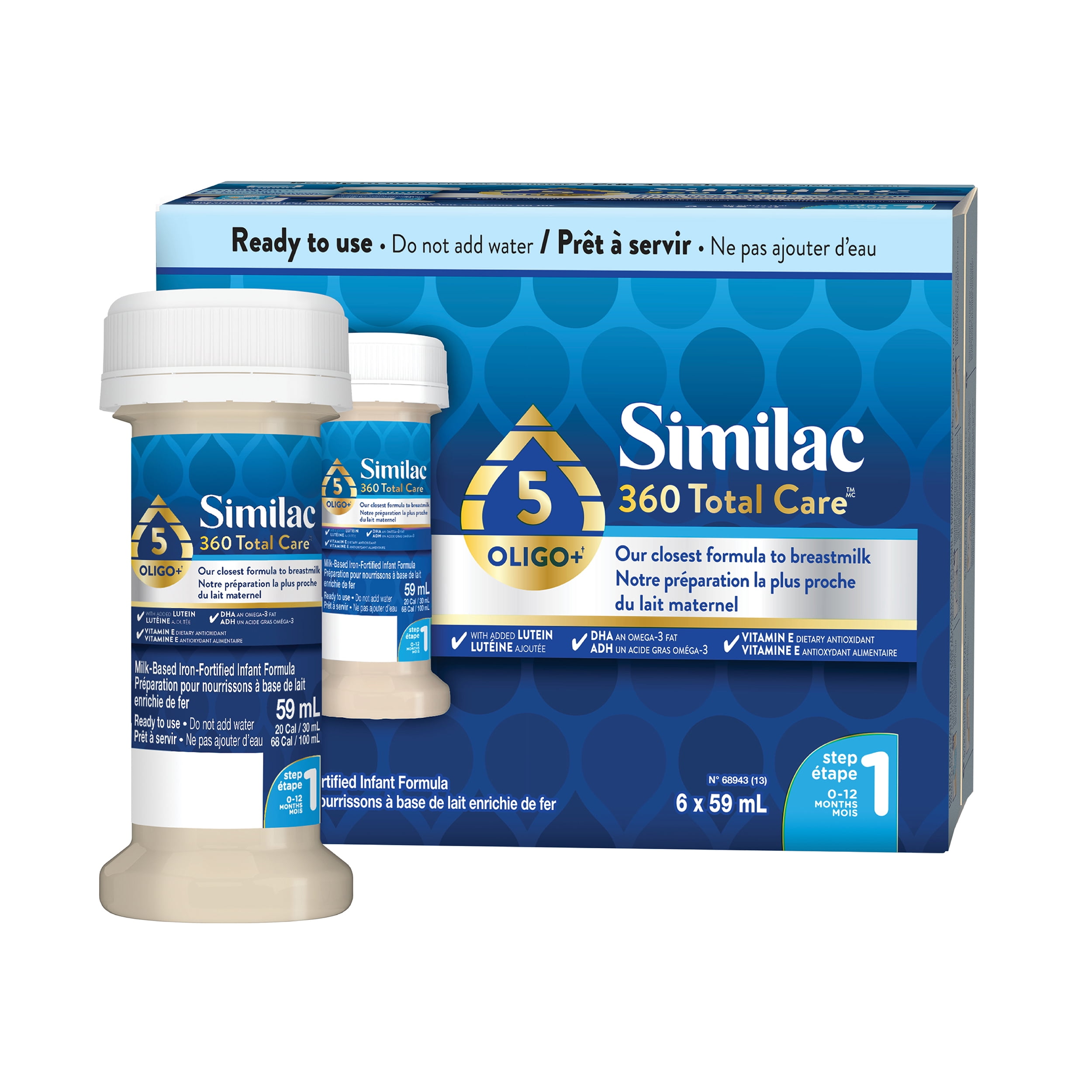 Similac 360 Total Care Step 1 Ready-To-Feed 6x59mL Bottles