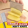 thumbnail image 1 of Oleegame 1PC Potato Fry Cutter Edged Fruit Stainless Wavy Gadget Tool Kitchen Steel Potato Vegetable Cutting Kitchen，Dining Bar, 1 of 9