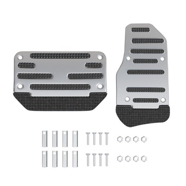 jinwen 2 Pieces Brake Pedal Covers Set Auto Interior Accessories Automotive Generic Silvery