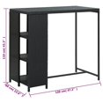 thumbnail image 3 of vidaXL Table de Bar avec Étagère de Rangement Noir 120x60x110 cm Poly Rotin, 3 of 4