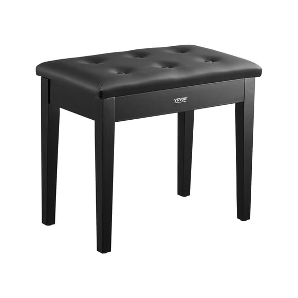 VEVOR Piano Keyboard Bench Storage Padded Cushion Seat Wooden Vanity Bookcase Stool