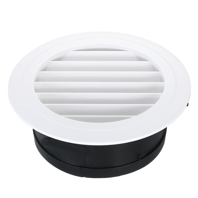 Unique Bargains 8 Inch Round Air Vent, Ceiling Diffuser Grill Cover ABS Louver Soffit Vent with Screen White