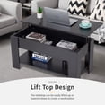 thumbnail image 4 of FDW Lift Top Coffee Table, Hidden Compartment and Storage Shelf Wooden Lift Tabletop for Home Living Room Reception Room Office, Black, 4 of 7