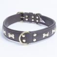 thumbnail image 2 of ROTTERDAM BONES Leather Dog Collar Single- Row Bones, 2 of 3