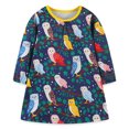 thumbnail image 1 of AAMILIFE Little Maven Robe Décontractée pour Bébés Filles Automne Rose Jolies Robes à Motif pour Enfants Mignonne et Confortable Vêtements pour Enfants 2-8 Ans, 1 of 2