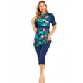 thumbnail image 4 of KXCFCYS Maillot de Bain Modeste à Manches Courtes Burkini Islamique Hijab pour Femmes, 4 of 7