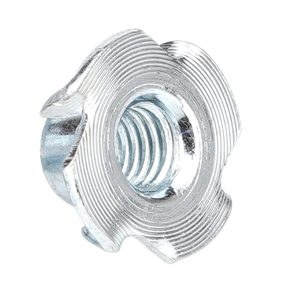 WIFKLSIIPG 1/4 20，3/8 16，5/16 18 T Nut (100 Pack) ZincPlated CarbonSteel TNut 3/8 7/16 3/8 Barrel Length 4 Pronged Tee BlindNuts Threaded Inserts for Wood Rock Climbing Hold